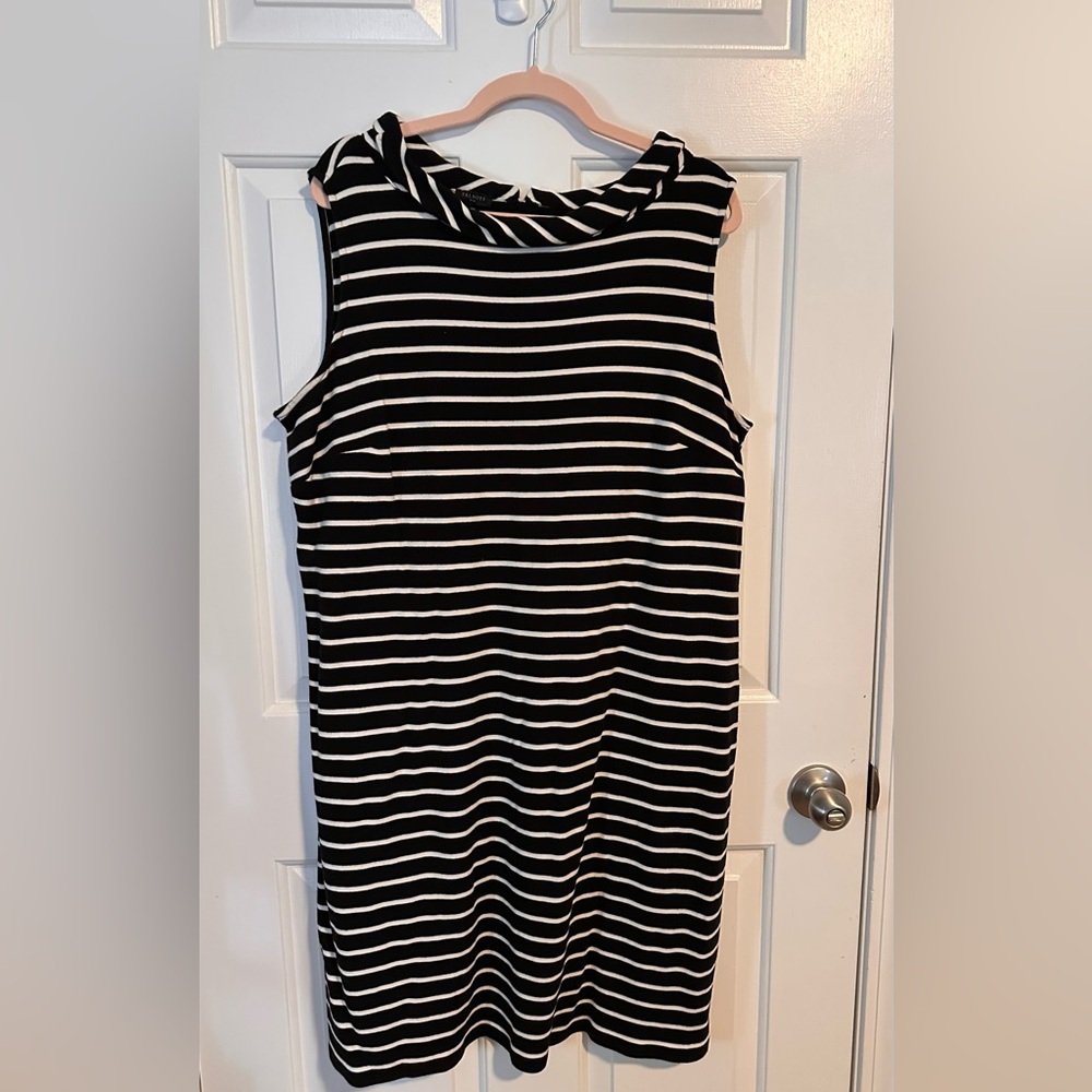 Talbots Classic Black and White Striped Top